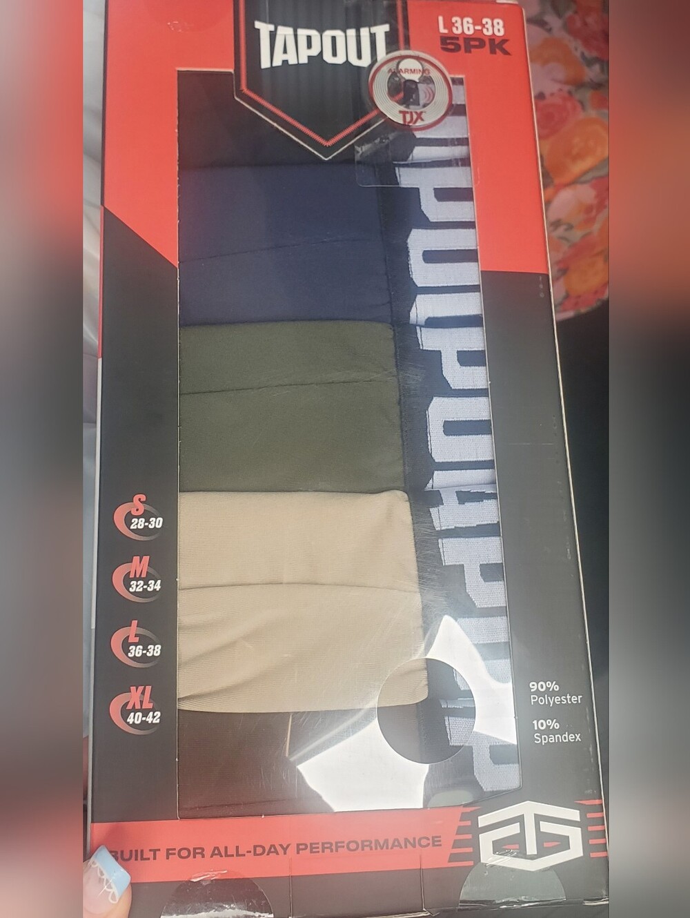 NIB SZ LG Tapout 5 Pack Multicolor Wide WaistBand Long Leg Boxer Briefs
